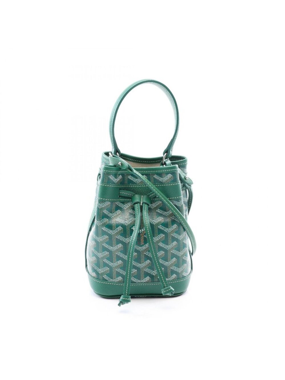 Goyard Petit Flo Mini Bag 2-Way Green White Brown Leather